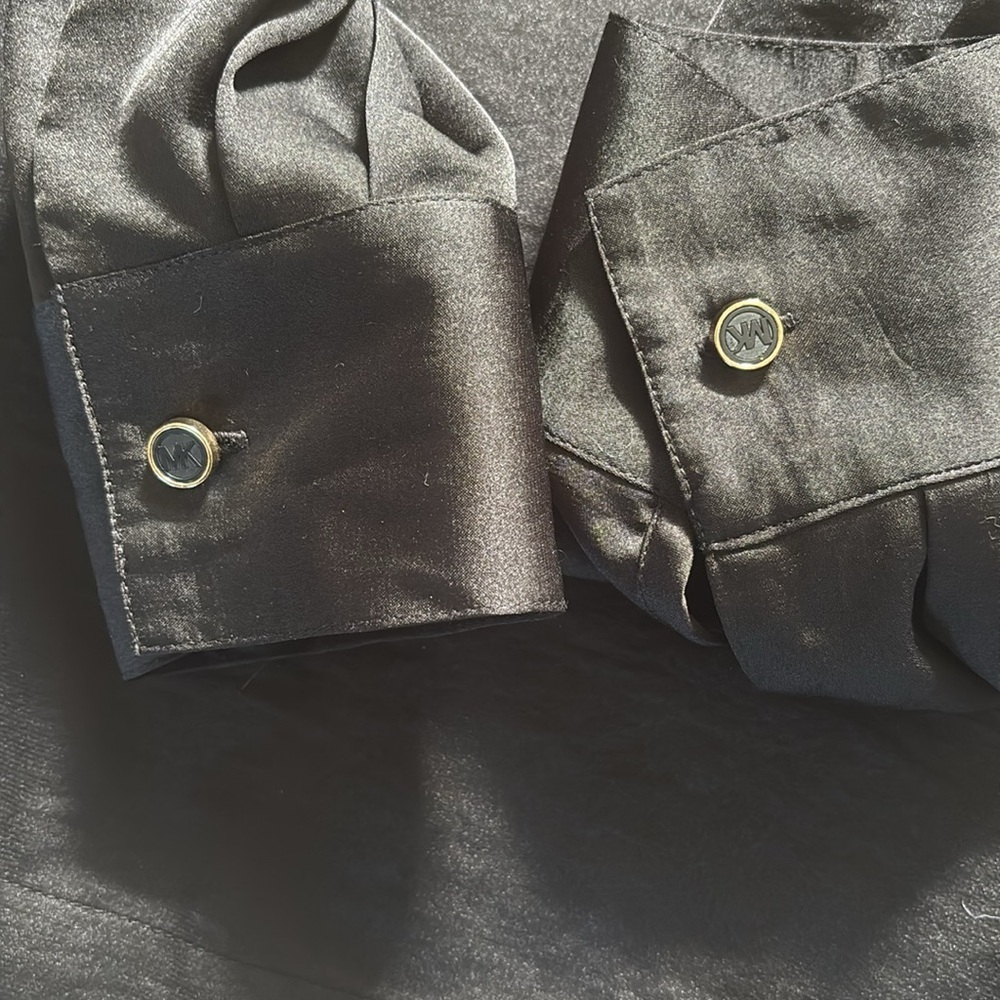 Michael Kors Large Black Cowl Neck Blouse Sz XS - Picture 7 of 8